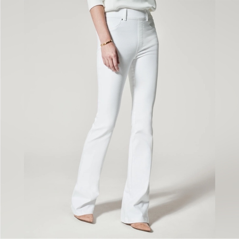 Spanx NWT Flare Denim Jean Leggings White Stretch Flared Pants